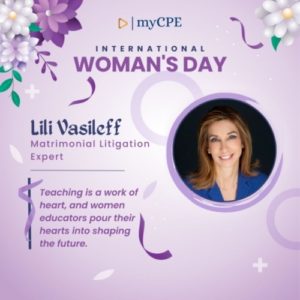 Lili Vasileff recognized by myCPE on International Women's Day 2023
