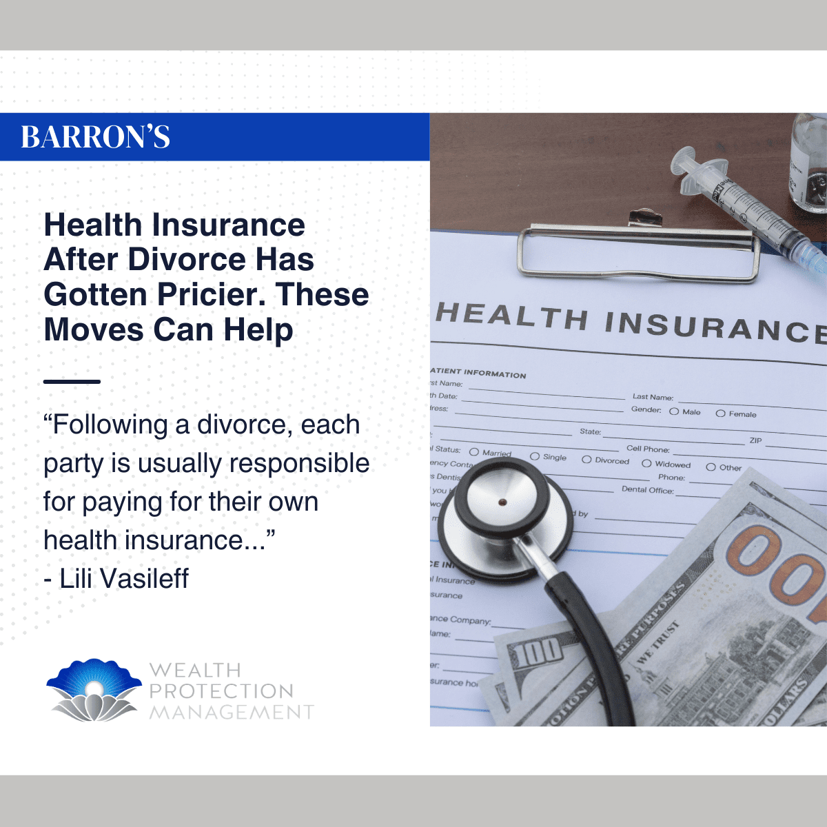 Barron's: Health Insurance After Divorce with Lili Vasileff