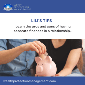 Pros and cons of separate bank accounts in relationships and marriage by Lili Vasileff
